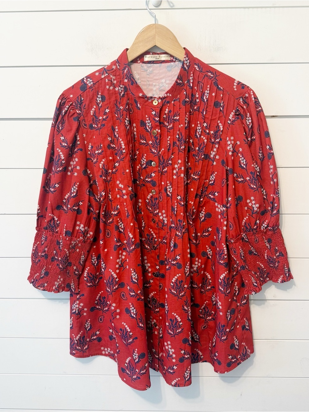 Wayward Fancies eshakti | Floral 3/4 Sleeve  Button Down Blouse Size XL